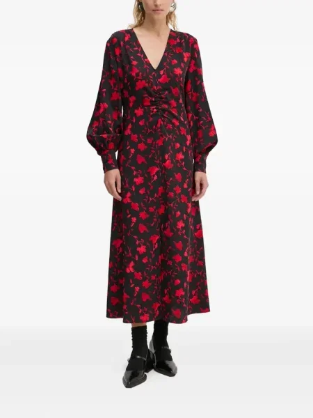 Rochie Gestuz cu model floral de costum negru