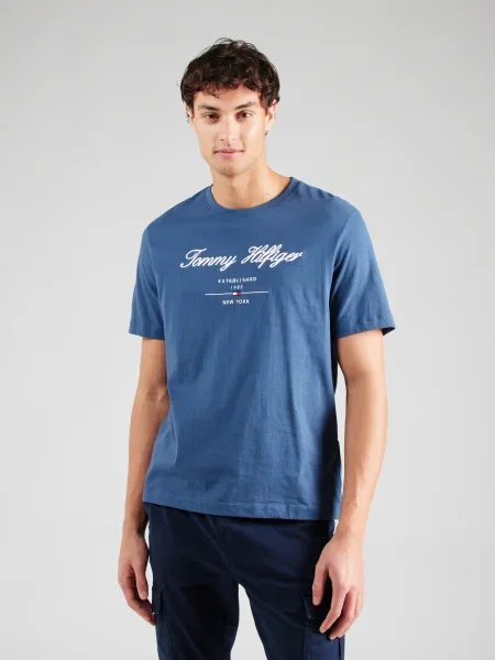 TOMMY HILFIGER Tričko modrá / námornícka modrá / červená biela