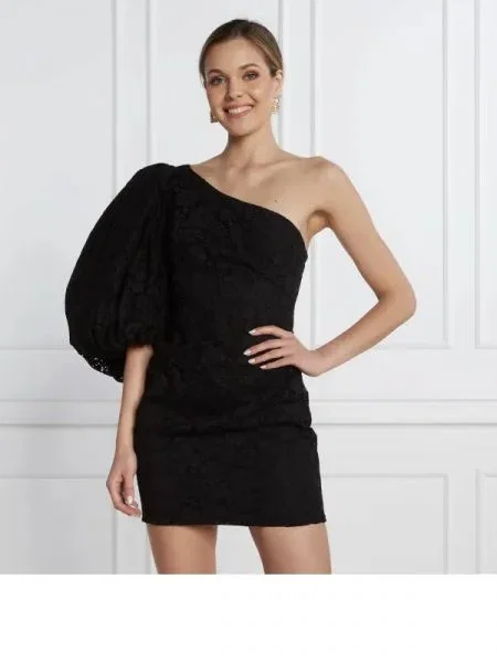 Pinko Rochie PIZZO CON FRANGI negru