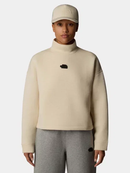 Кофта The North Face Mock Neck Relaxed бавовна/поліестер білий