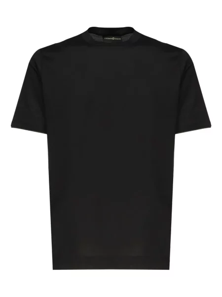 Tricou Giuliano Galiano cu decolteu rotund scurt negru