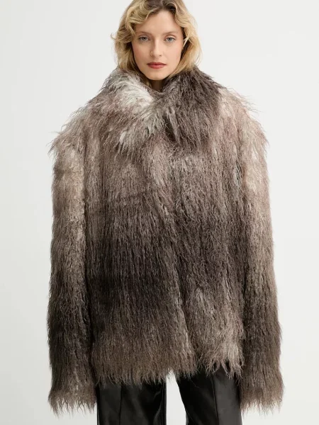 MMC STUDIO palton FLORO.FUR maro