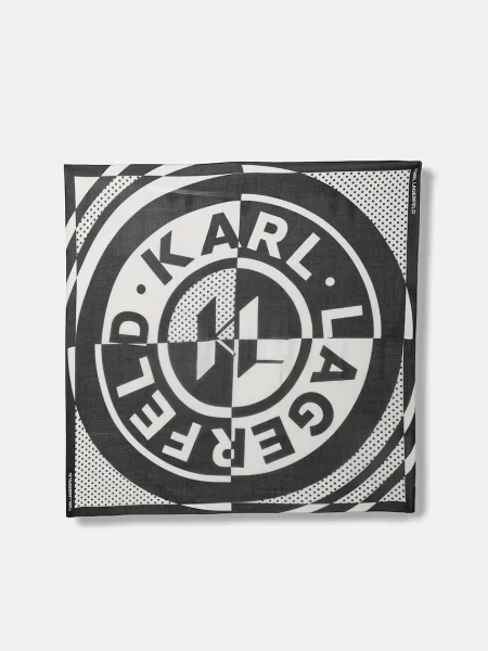 Fular Karl Lagerfeld de mătase negru