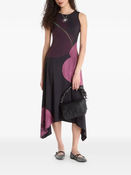 Rochie midi Desigual cu model floral cu imagine negru