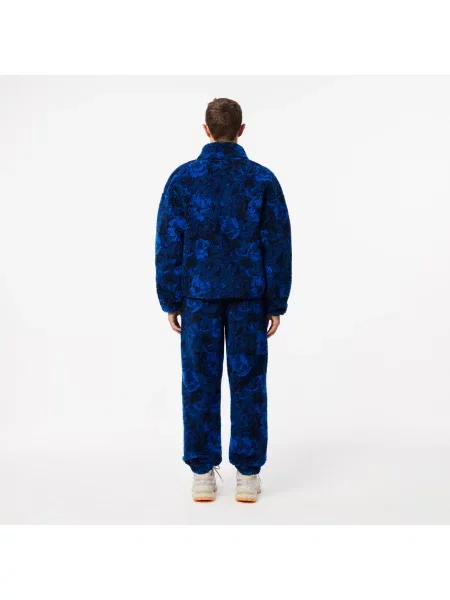 Lacoste Spodnie Dresowe Z Kwiatowym Wzorem Sherpa granatowe