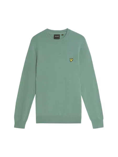 Sweter Lyle & Scott z wełny merino z okrągłym dekoltem zielony