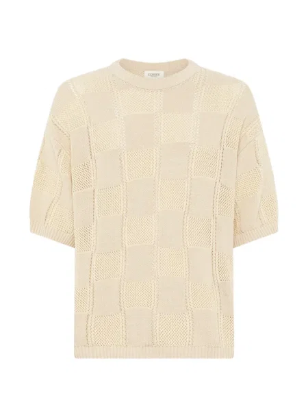 Карирана плетена тениска Laneus