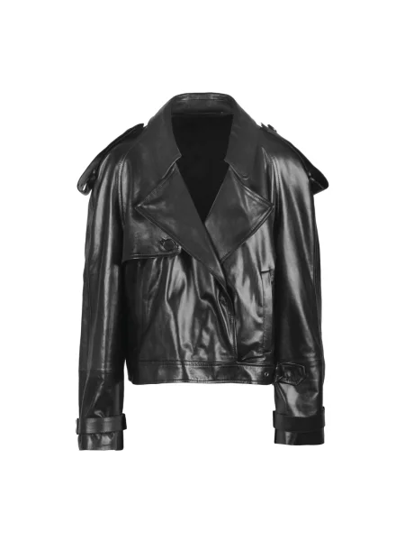 Kurtka skórzana Salvatore Santoro dwurzędowa czarna