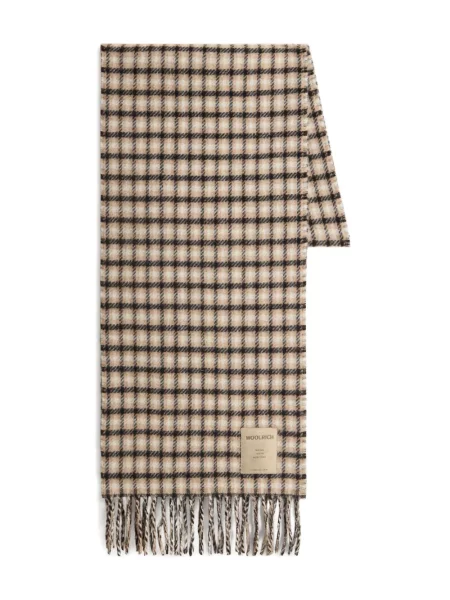 Fular Woolrich cu franjuri în carouri