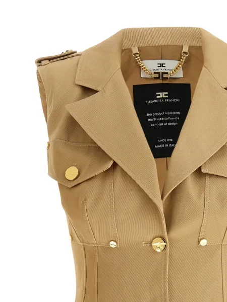 Mały sukienka mini Elisabetta Franchi garniturowa jednorzędowa