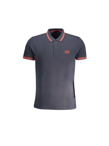 Krótka koszulka polo Cavalli Class niebieska