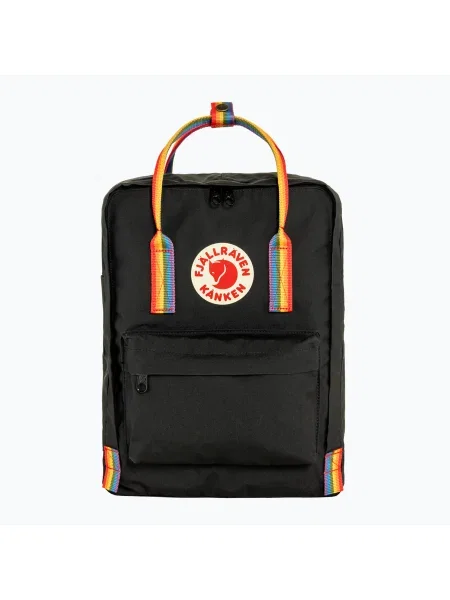 Fjallraven hátizsák Kanken Rainbow nagy nyomott mintás fekete