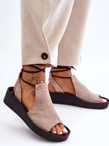 Sandali Zazoo iz semiša s polno peto črna