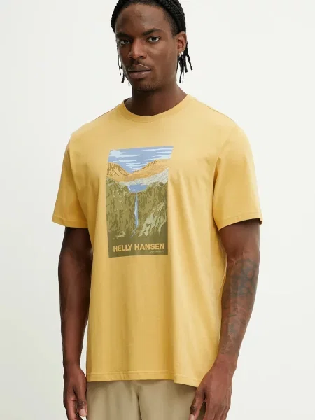 Тениска Helly Hansen MASSIF GRAPHIC с принт жълто