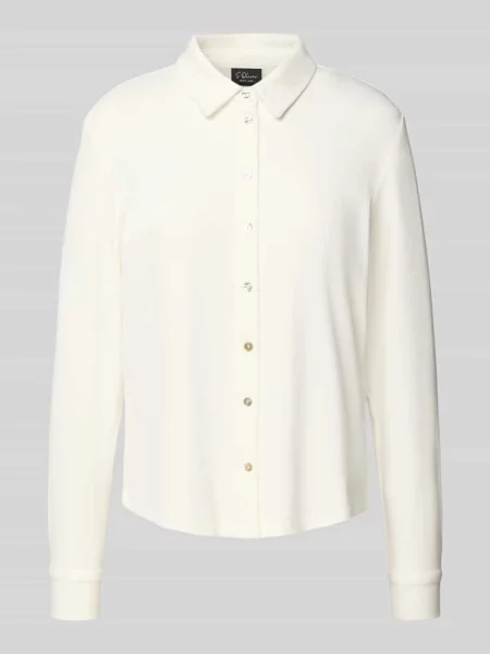 Bluzka o kroju regular fit z mieszanki S.oliver Black Label biała