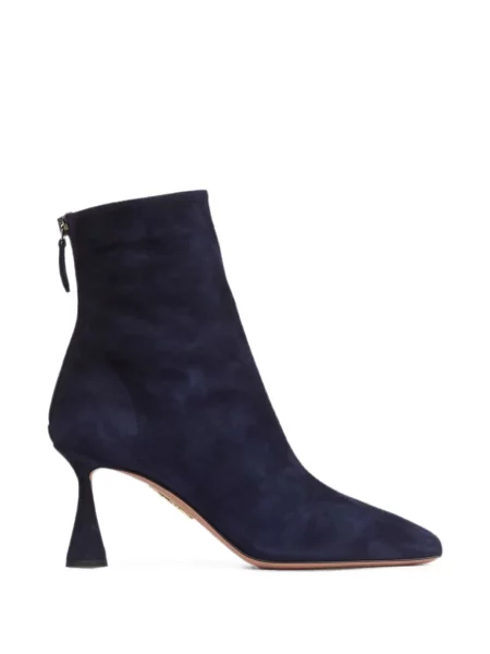 Cizme scurte Aquazzura din piele de căprioară albastru