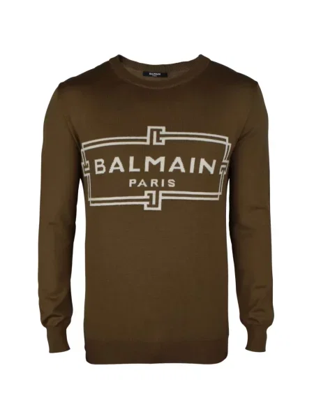 Lung pulover Balmain cu autograf maro