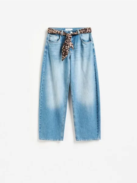 Reserved LADIES` JEANS TROUSERS & SCARF albastru