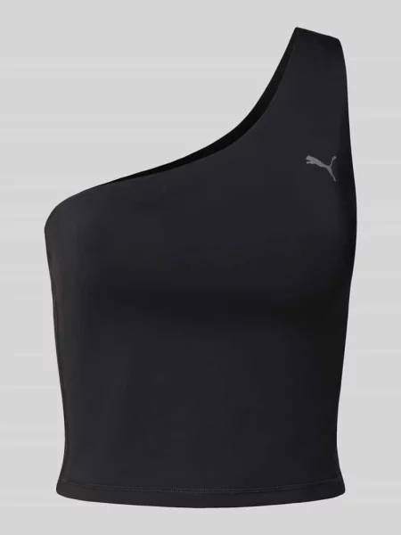 Top Puma z nadrukiem na jednym ramieniu czarny