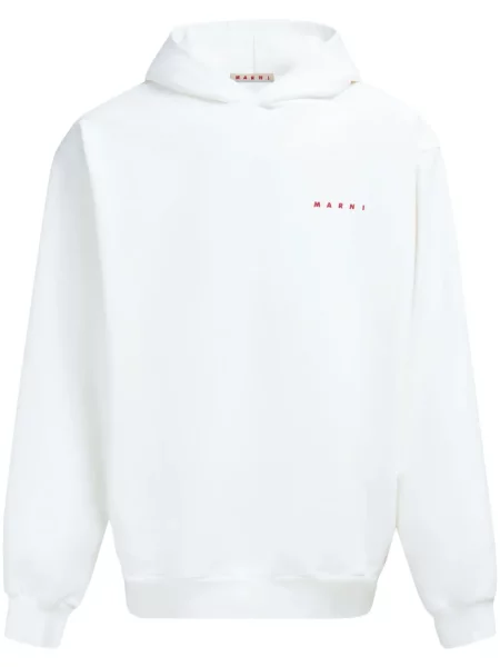 Hanorac cu glugă Marni cu imagine alb
