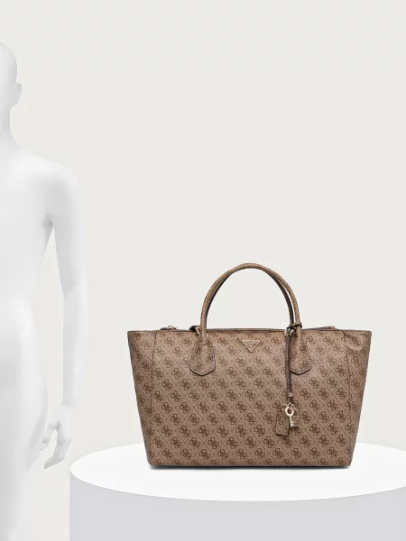 Кожаная сумка шоппер Guess