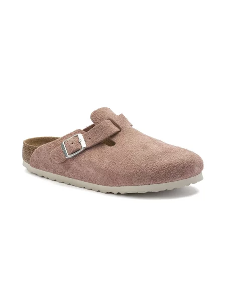 Birkenstock Boston BS Suede Leather Narrow Fit Pink Kobiety Sandały Birkenstock Size: różowy