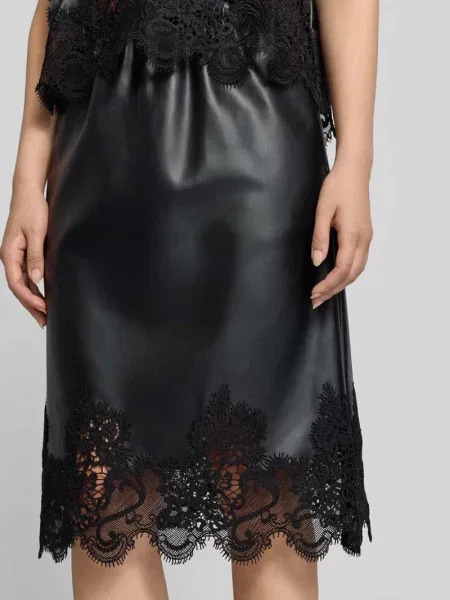 Spódnica midi z materiału skóropodobnego model FLOW' Suncoo Paris czarna
