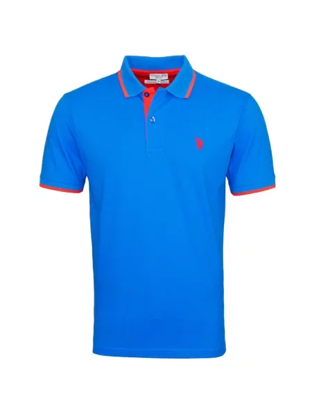 U.S. POLO ASSN. Tricou albastru deschis / orange roșu