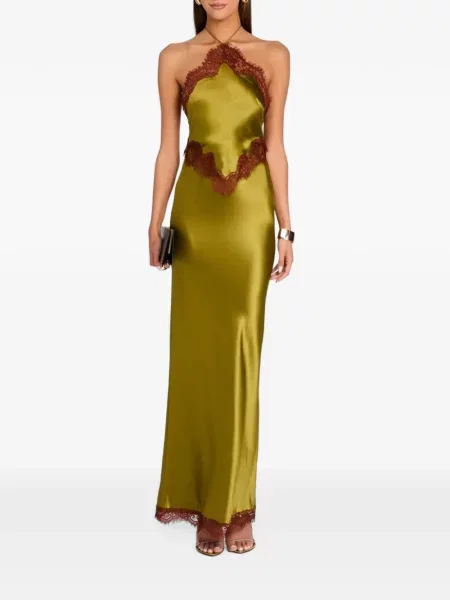 Rochie Retrofete din dantelă verde