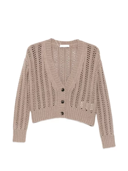 Decupat cardigan Max Mara tricotate maro