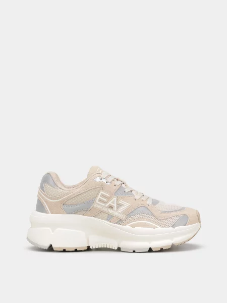 Жіночі Кросівки сіро/бежевий поліестер/поліуретан/шкіра бежеві