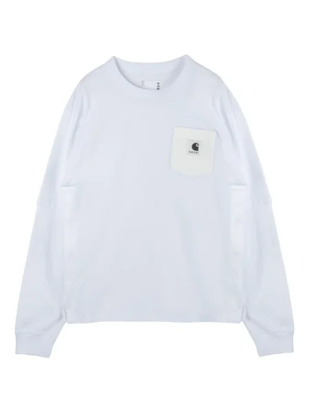 Tricou Sacai lung alb