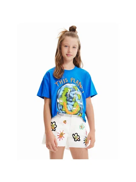 Desigual Póló Regular Fit kék
