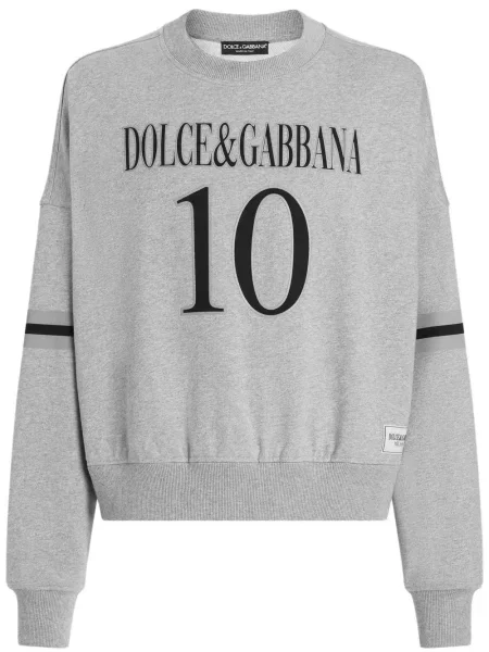 Hanorac cu glugă Dolce & Gabbana cu imagine gri
