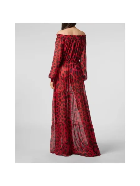 Sukienka maxi Philipp Plein czerwona
