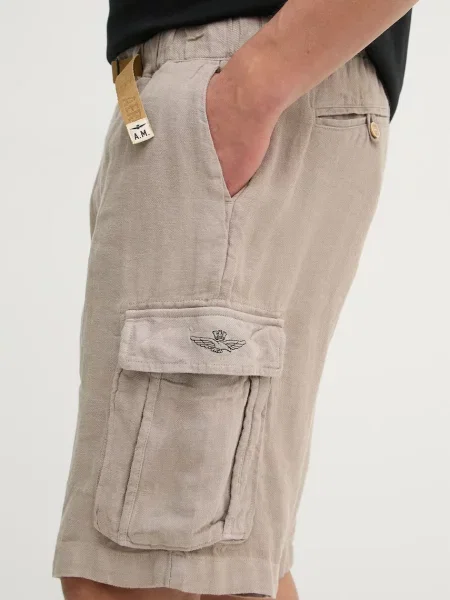 Férfi rövidnadrág Aeronautica Militare Bermuda shorts winter twig. Méret: 50 barna