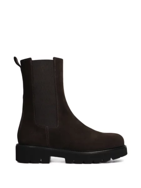 Botine Anna F. din piele de căprioară chunky maro
