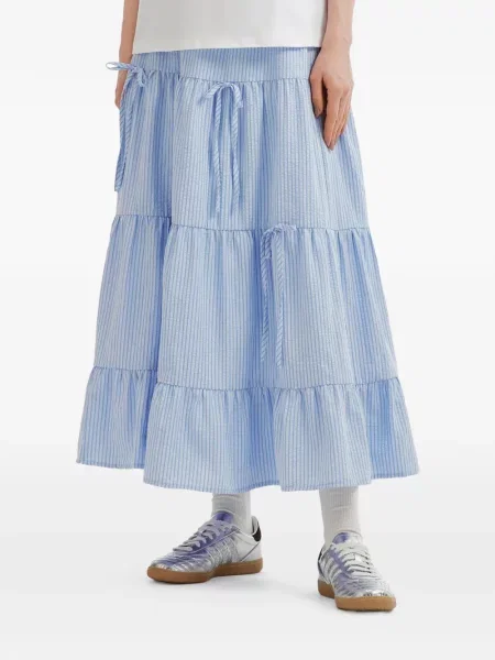 Fustă midi Tout A Coup cu dungi albastru