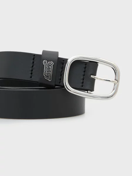 Кожаный ремень Tommy Jeans с пряжкой черный