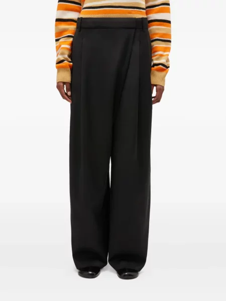 Pantaloni Ganni plisate negru