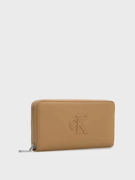 Длинный кошелек Calvin Klein бежевый