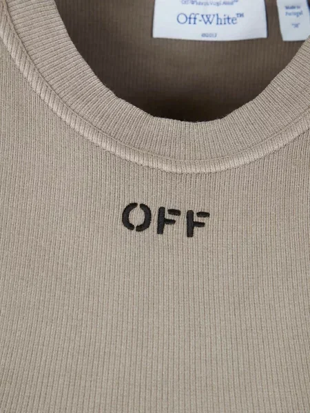 Top Off-white cu imagine alb