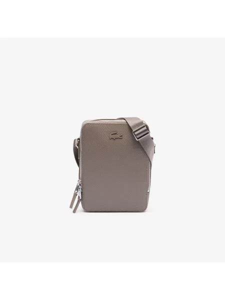 Кожаная сумка через плечо Lacoste коричневая