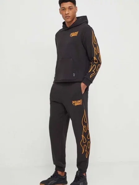 Μπλούζα Puma με κουκούλα μαύρο