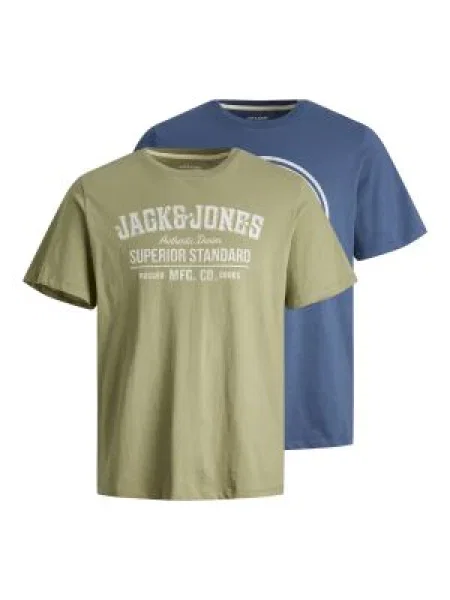 JACK & JONES Tricou JJEJeans albastru închis / deschis / oliv gri