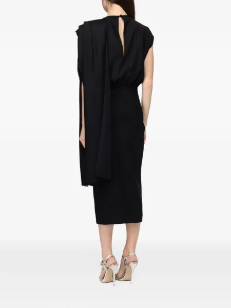 Rochie midi Crida drapată negru