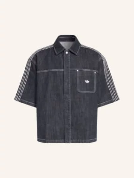 Adidas Originals Džínová Košile Originals Denim Short Sleeve Work Loose Fit tmavě modrá