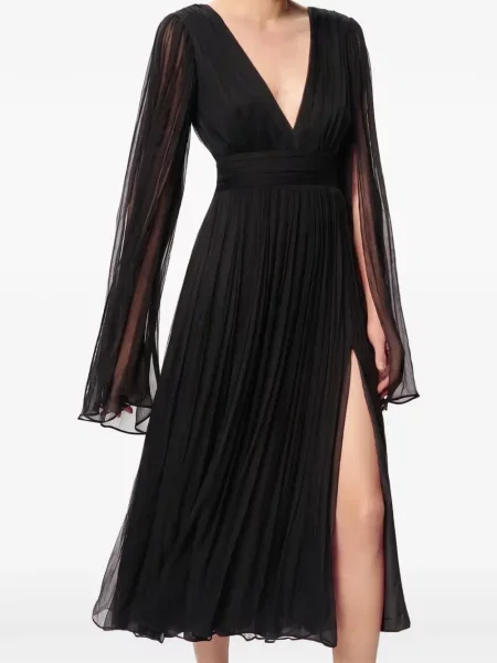 Rochie midi Framboise de mătase negru