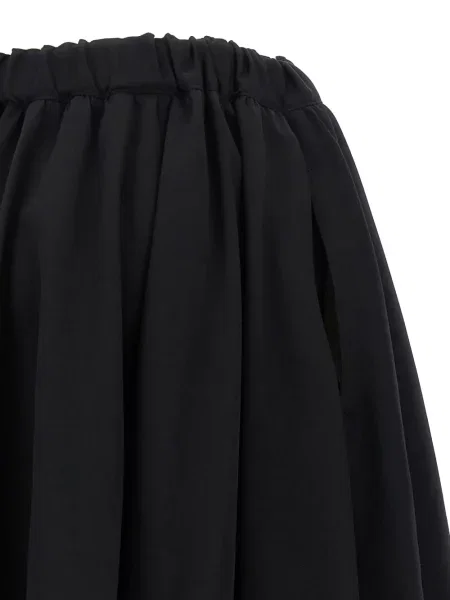 Fusta plisata Comme Des Garçons de lână plisată negru