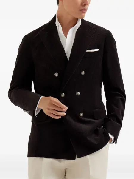 Sacou Brunello Cucinelli de catifea cord negru